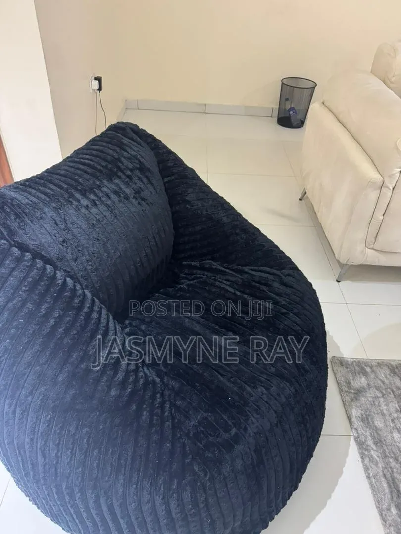 Black 5ft Coudroy Bean Bag Sofa