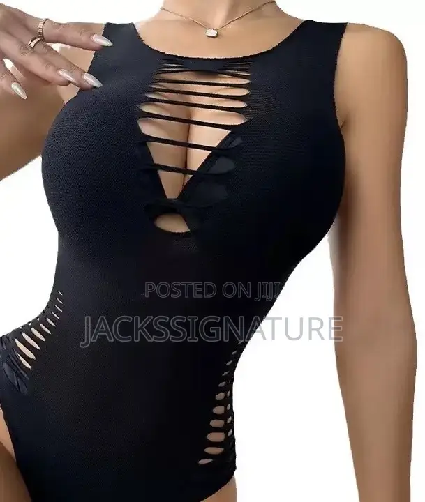 Black Cut-Out Bodysuit