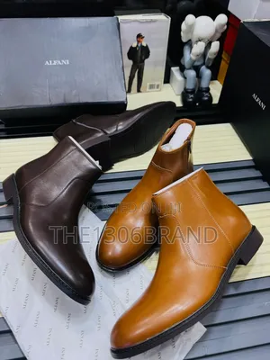 Alfani Men's Premium Leather Ankle Boots – Classic Zip-Up Boots
