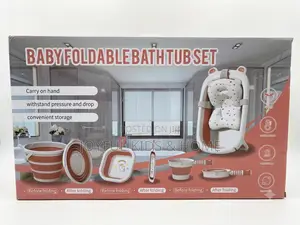 Baby Foldable Bath Tub Set -Pink,Grey and Blue