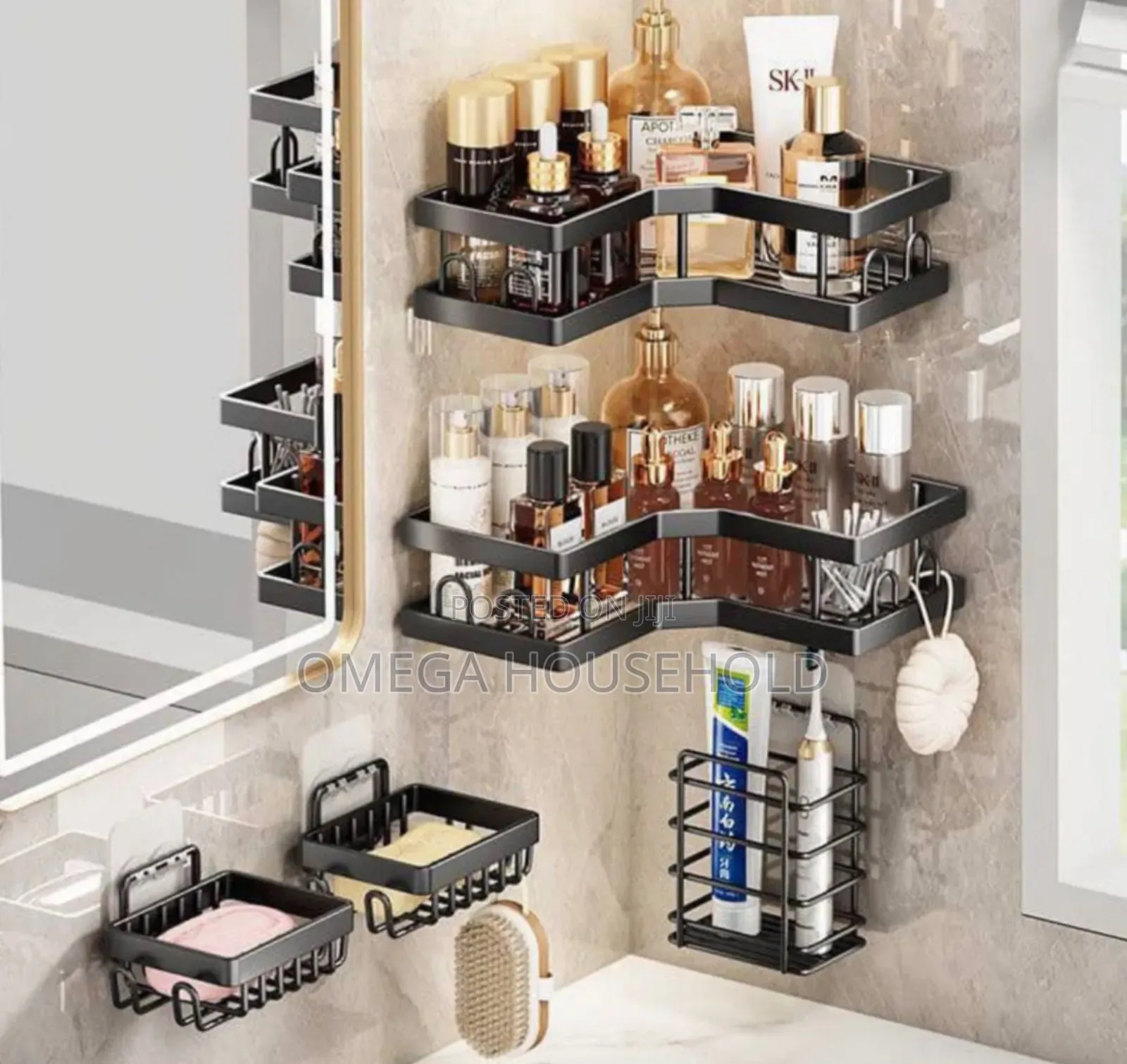 5 in 1 Thick and Heavy Shower Caddy Bathroom Set