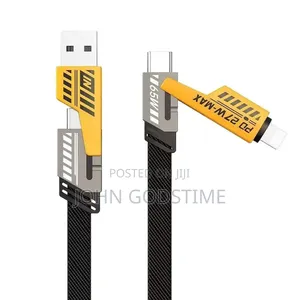 4-in-1 Super Fast Charging Cable ( 65w + 27w ) Dual Type-c Usb