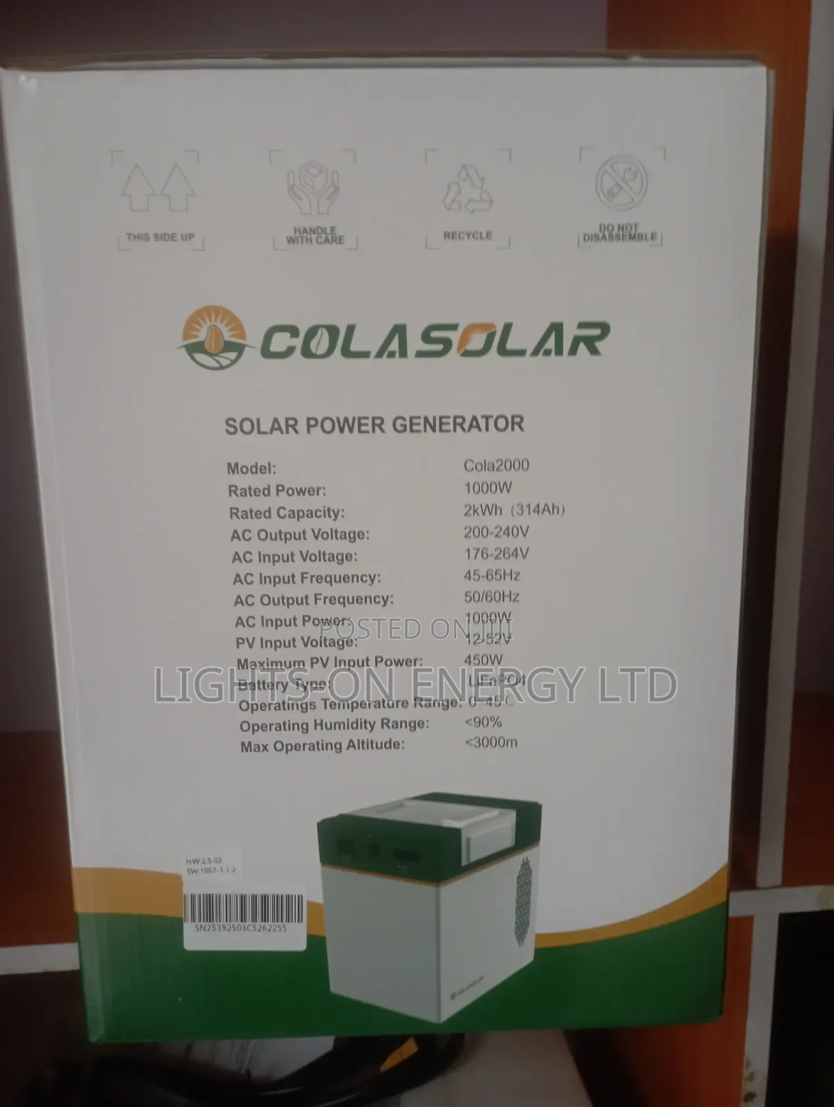 Cola2000whr Solar Generator