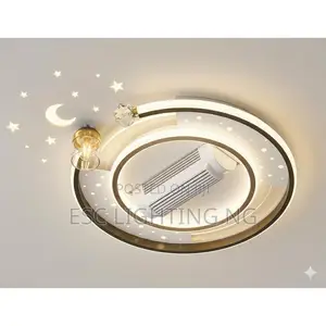 Ultraslim Round Ceiling Fan Led Chandelier Remote Voice Control White
