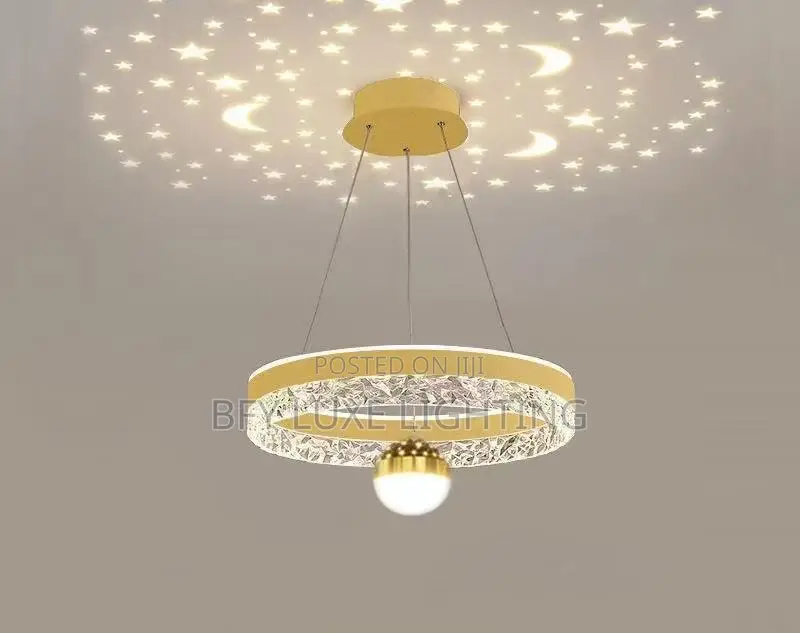 Modernled Celestialringpendant Chandelier With Starryceiling Projectio