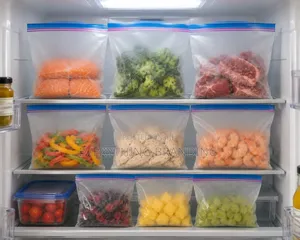 Freezer Food Storage Frosted Ziploc Bags 13x17in Zip Lock