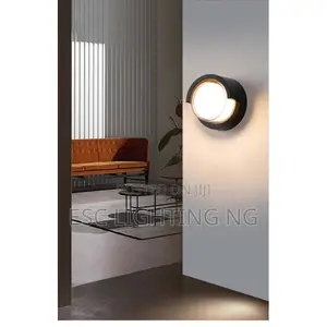 Esclighting Waterproof Round Led Wall Light - 12 - Black