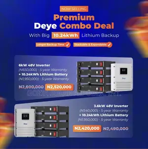 Deye Lithium Batteries Solar System Package for Homes ,Business Shop