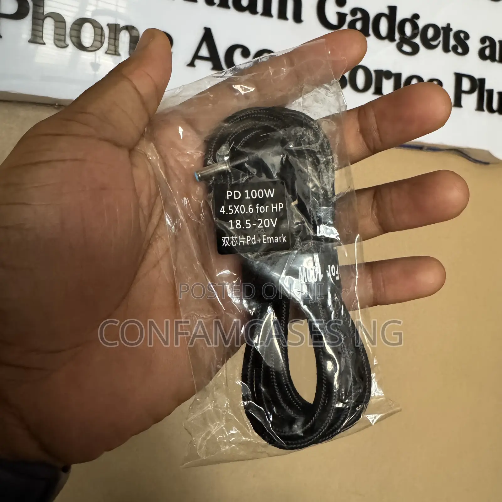 Hp Laptop Type C 100w Blue Pin Mouth Charger Cable