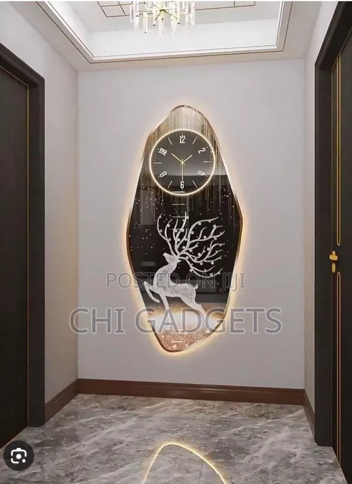 Oval Wall Clock With Led Light