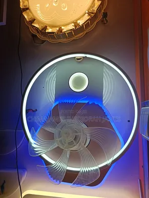 Led Ceiling Fan With Light Remote RGB Stepless Dimming Interior Light