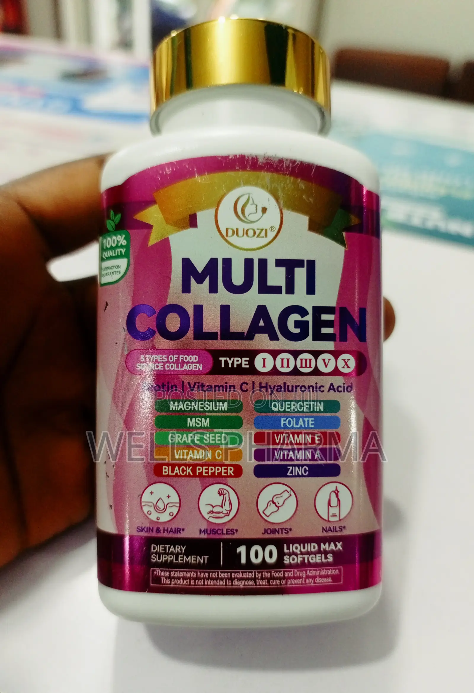 Duozi Multi Collagen With Biotin, Vit C Ha X100 Softgels