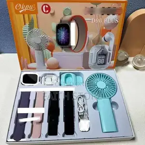 D96 Plustm 7-in-1 Smartwatch + Earbud + Fan Lifestyle Gift Set