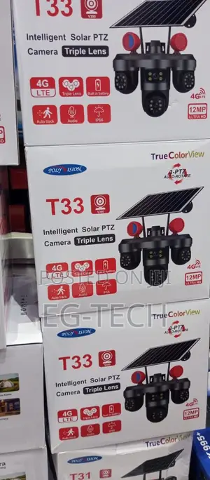 Three Lens Solar CCTV Camera (Payment on Delivery )