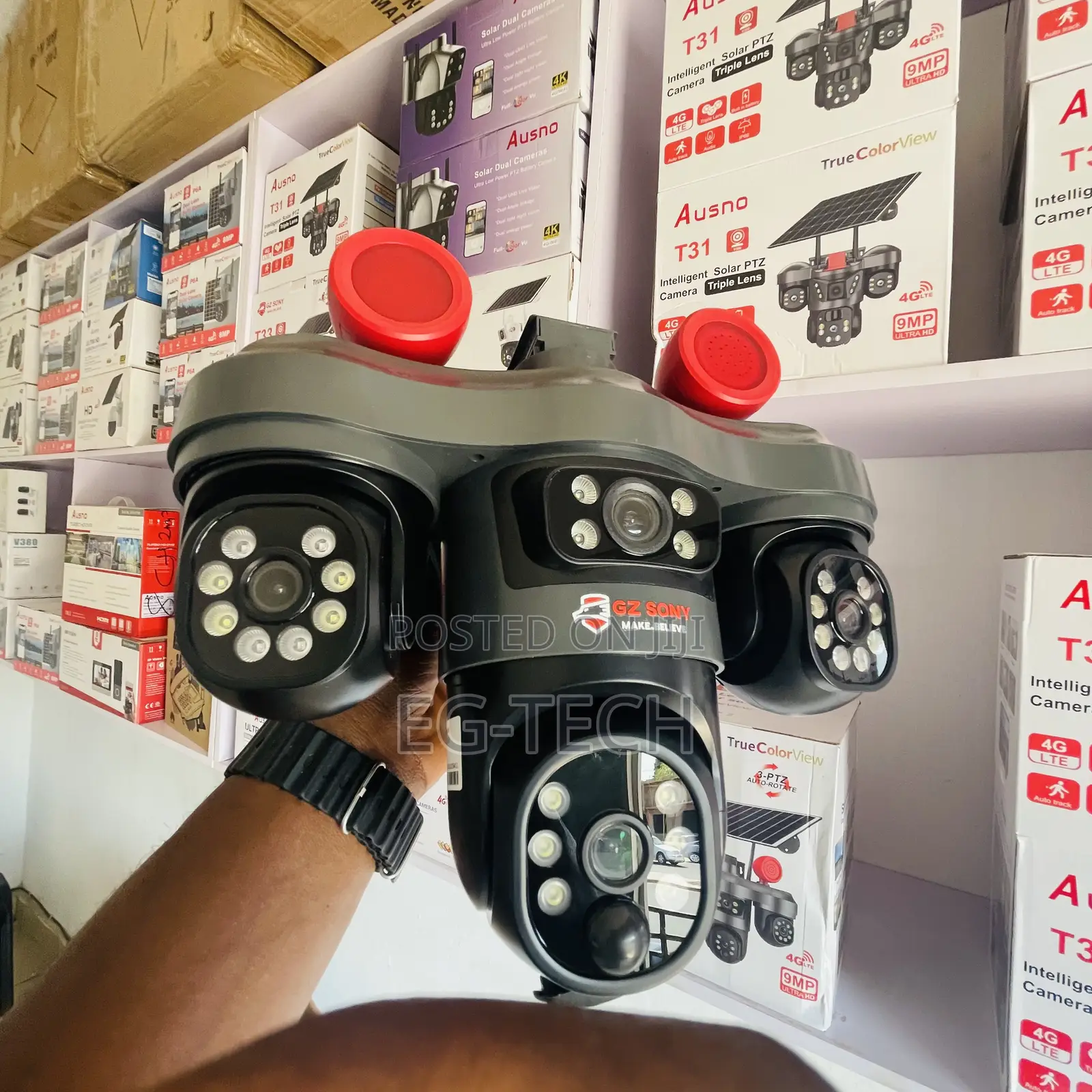Three Lens Solar CCTV Camera (Payment on Delivery )
