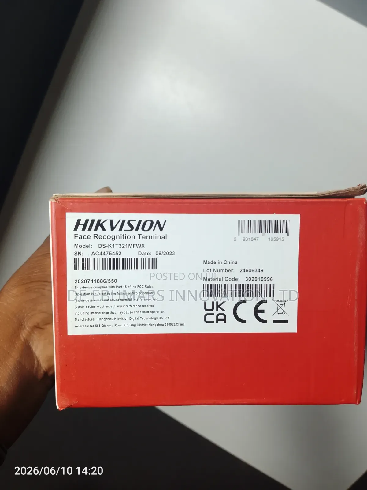 Face Recognition Terminal Hikvison
