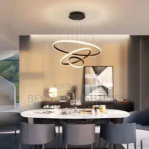 Luxury 3-Ring Led Pendant Chandelier for Dining Living Room
