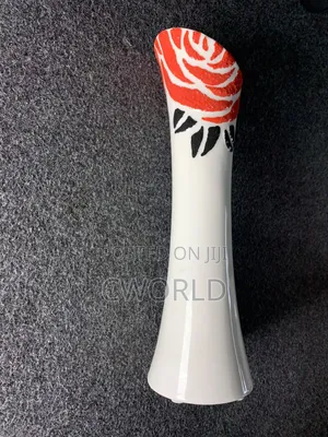 Slim Ceramic Bud Vase – Red Rose Pop