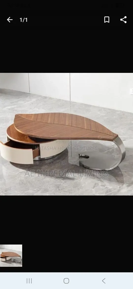 Luxury Leaf-Shaped Center Table