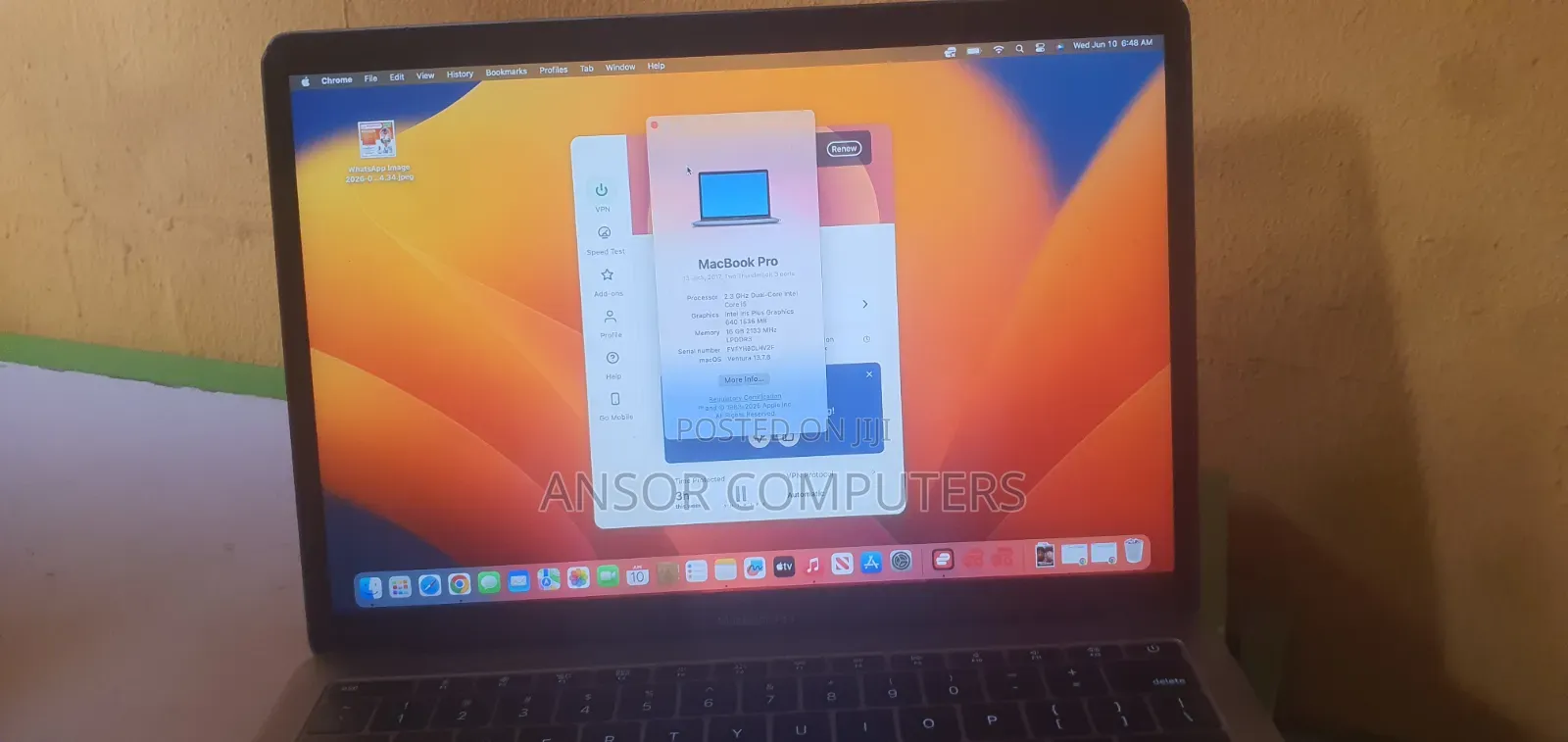 Laptop Apple MacBook Pro 2017 16GB Intel Core i5 SSD 512GB