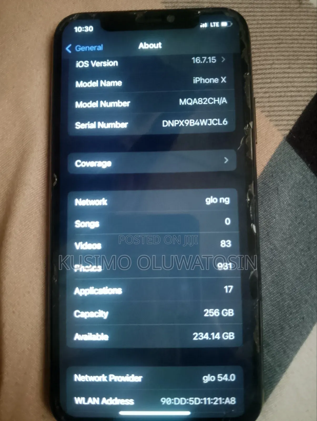 Apple iPhone X 256 GB Black