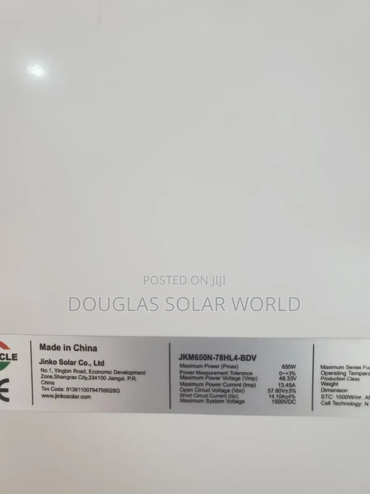 Jinko Solar 650w Half-Cut Mono Solar Panel