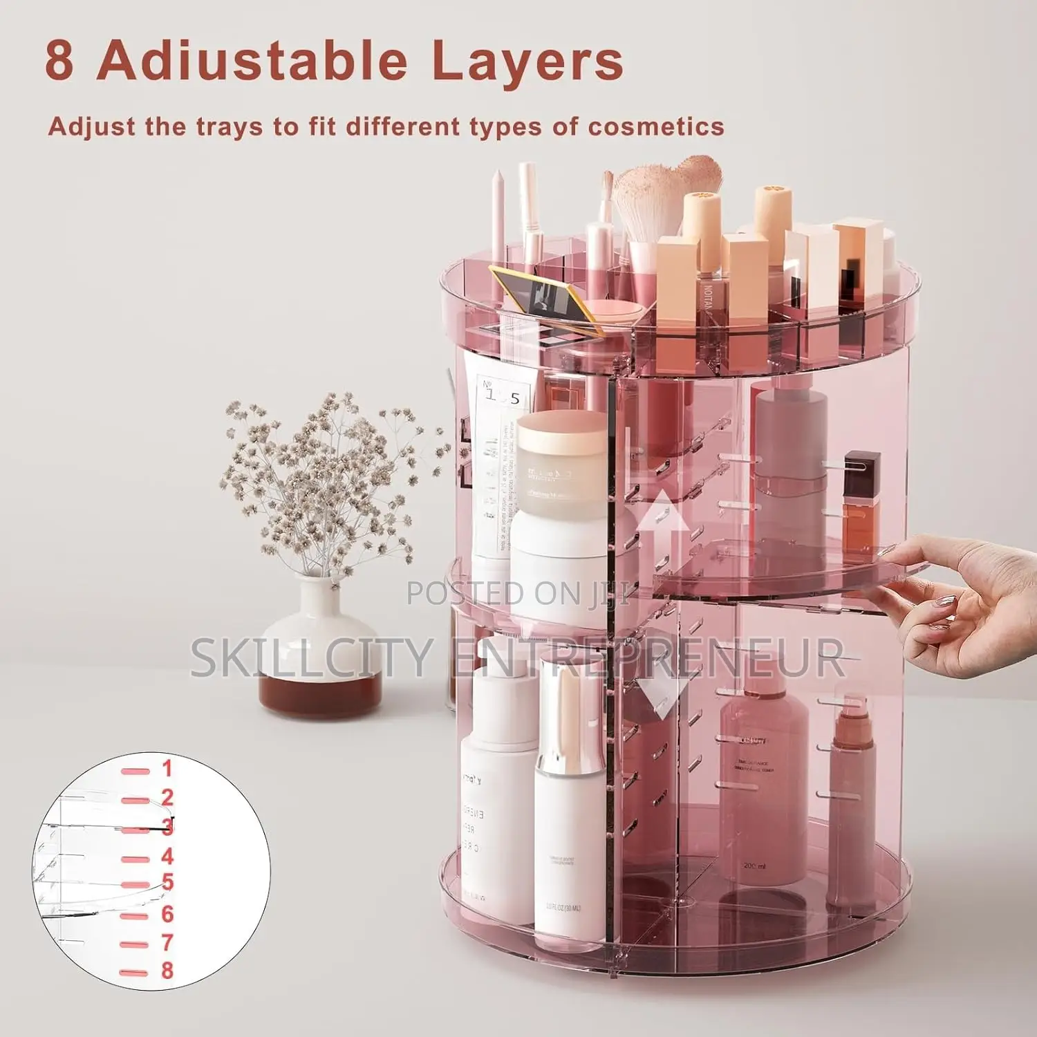 360 Cosmetics Rotative Rack and Storage