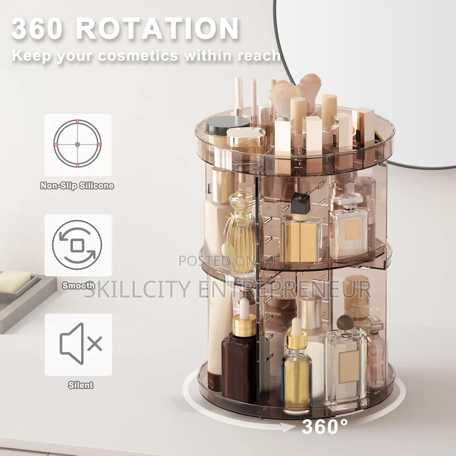 360 Cosmetics Rotative Rack and Storage