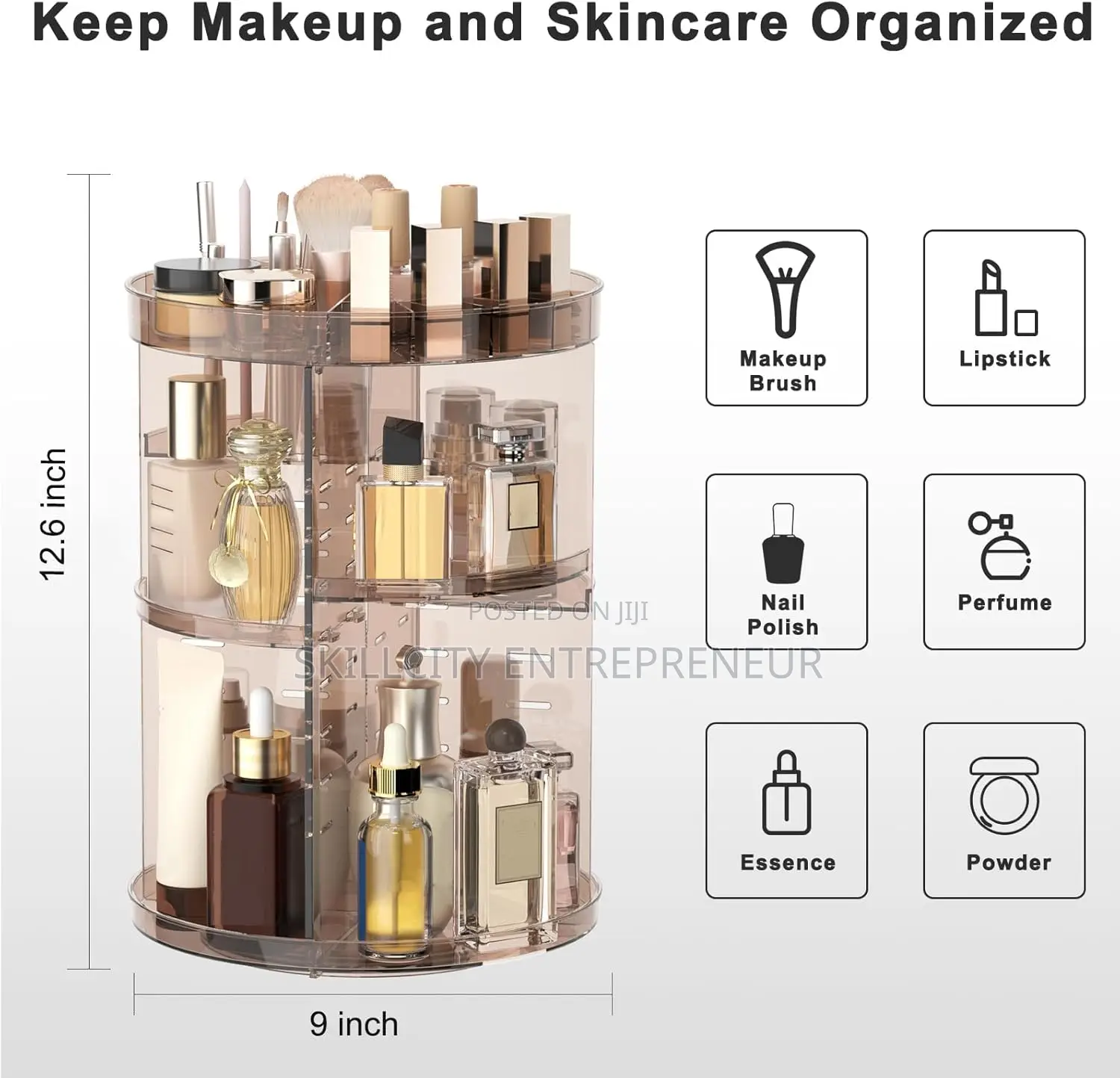 360 Cosmetics Rotative Rack and Storage