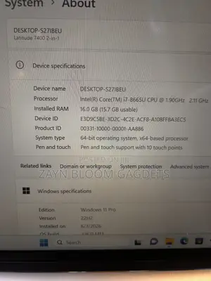 Laptop Dell Latitude 7400 16GB Intel Core i7 SSD 512GB