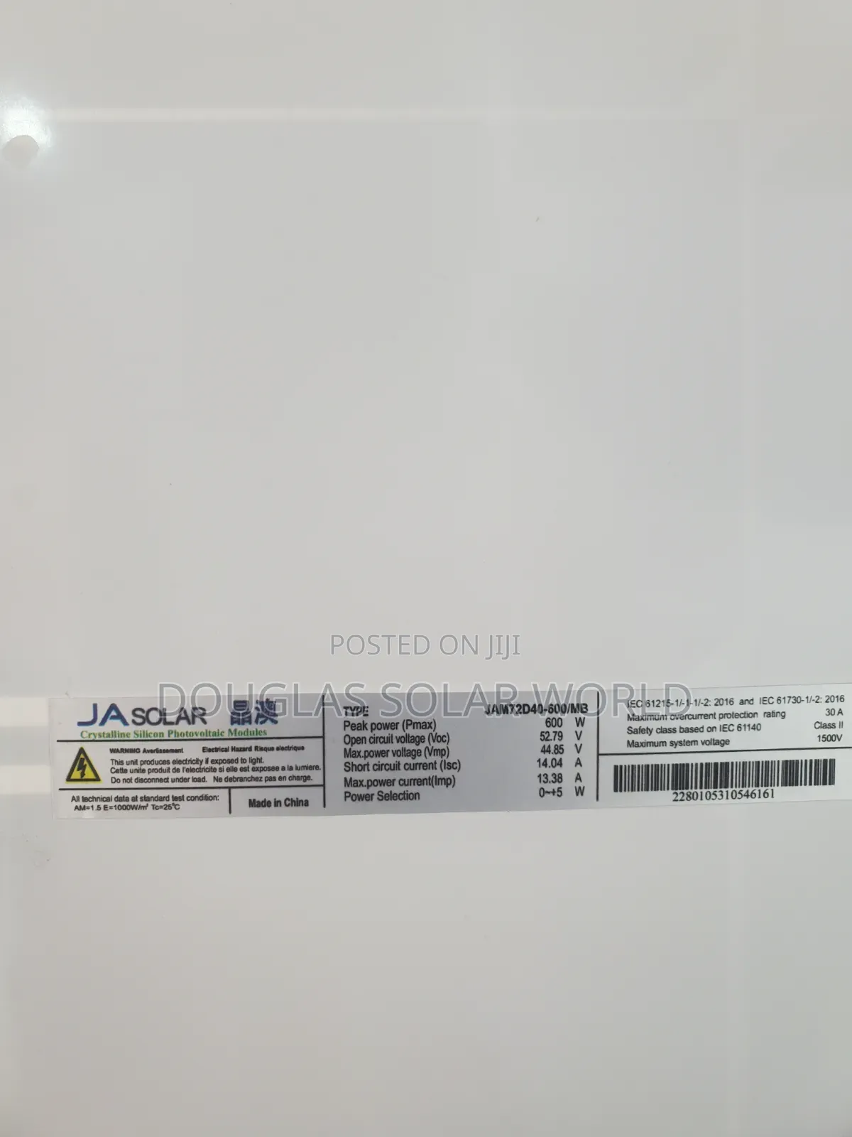 Ja Solar 600w Half-Cut Mono Solar Panel