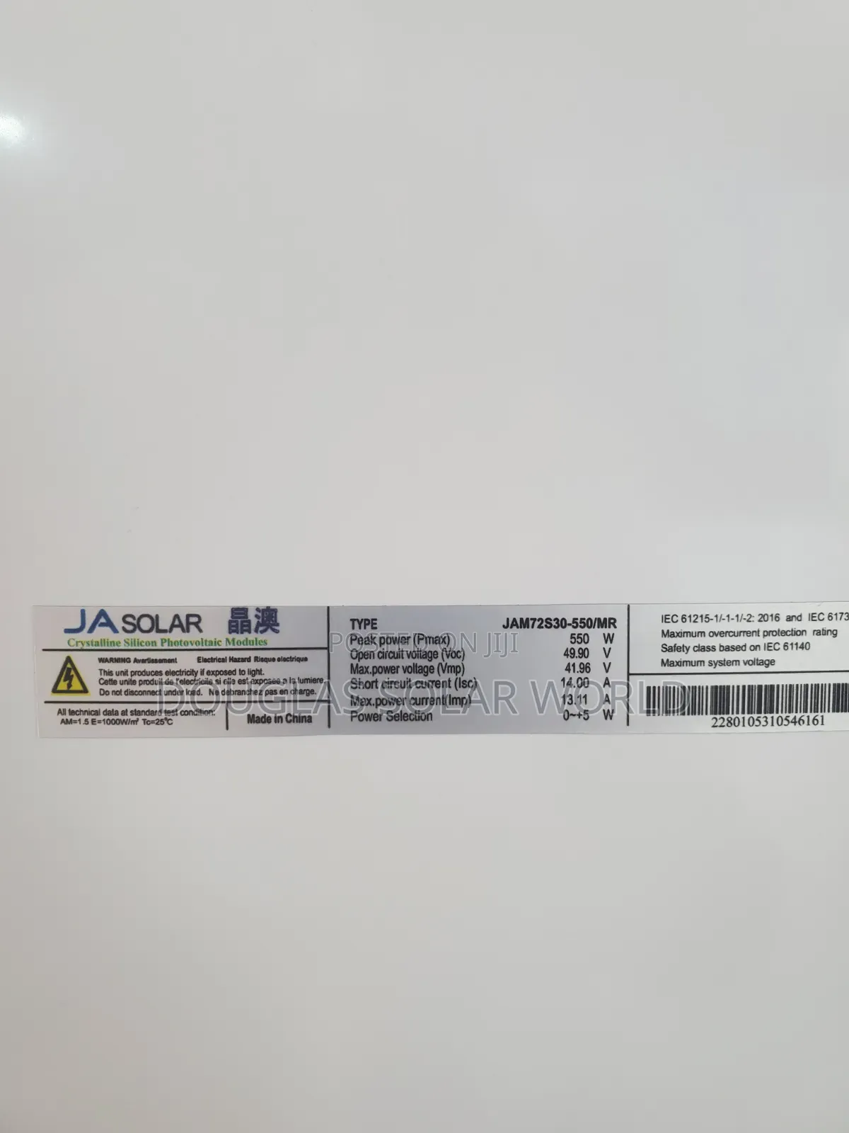 Ja Solar 550w Half Cut Mono Solar Panel