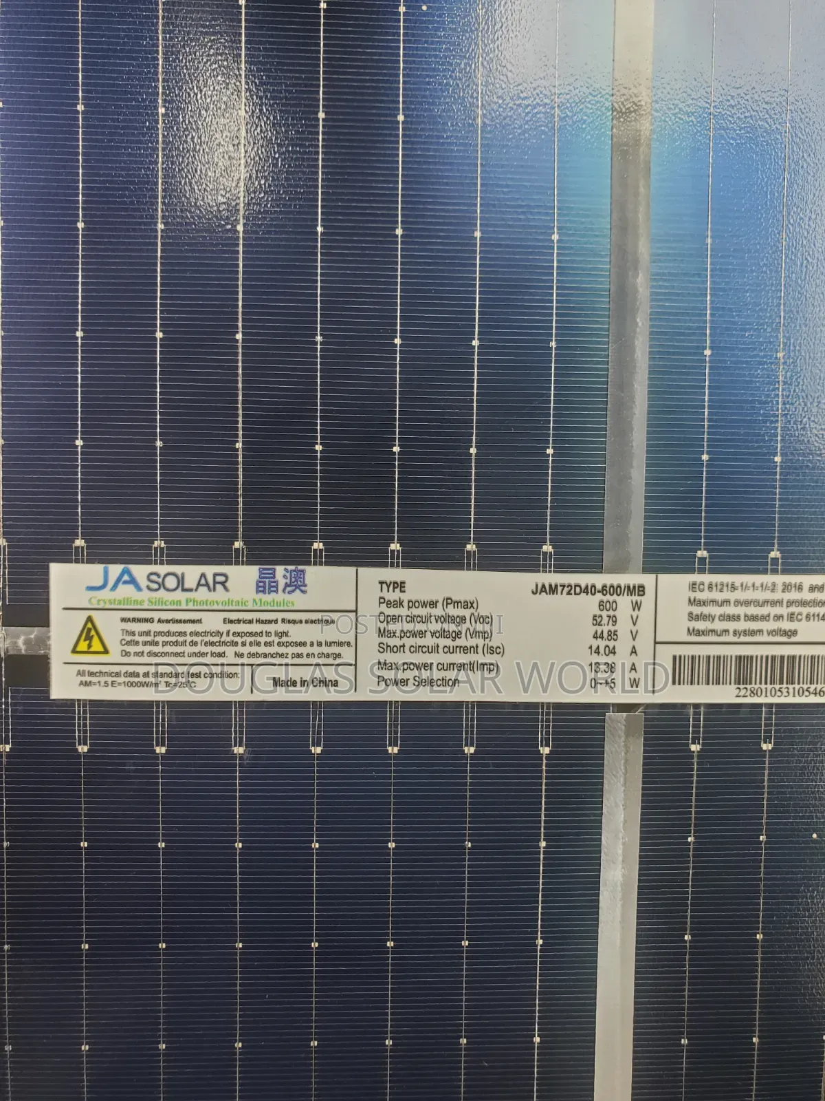 Ja Solar 600w Mono Bifacial Solar Panel
