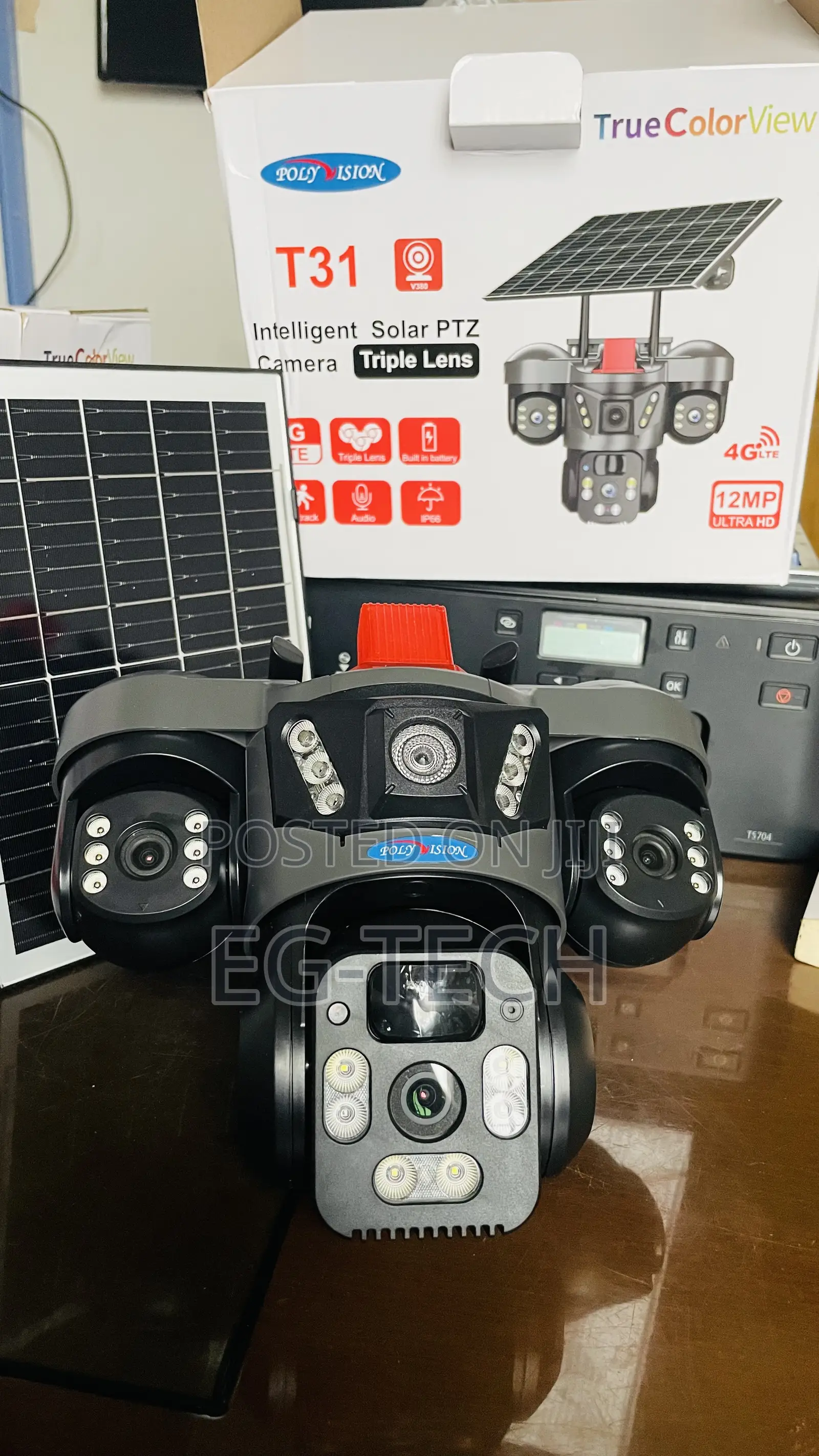 3 Lens CCTV Solar Camera