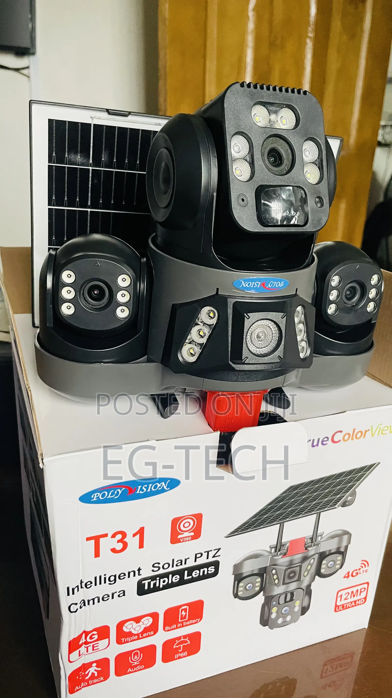 3 Lens CCTV Solar Camera