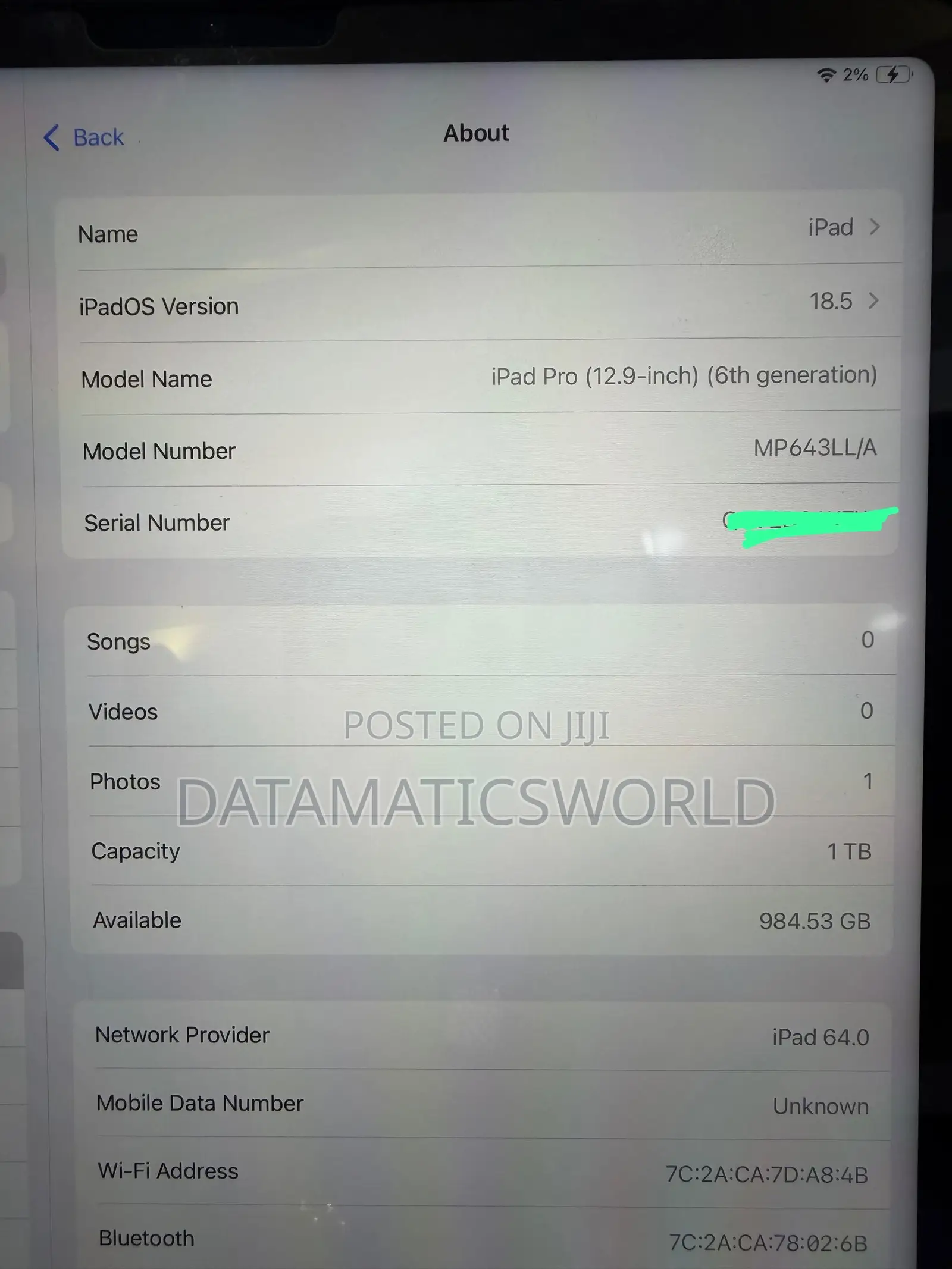 Apple iPad Pro 12.9 (2022) 1 TB Gray