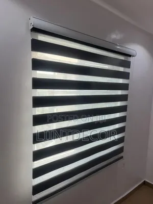 Cool Deep Grey Day and Night Window Blinds