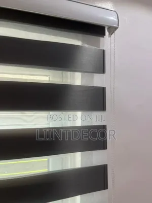 Cool Deep Grey Day and Night Window Blinds