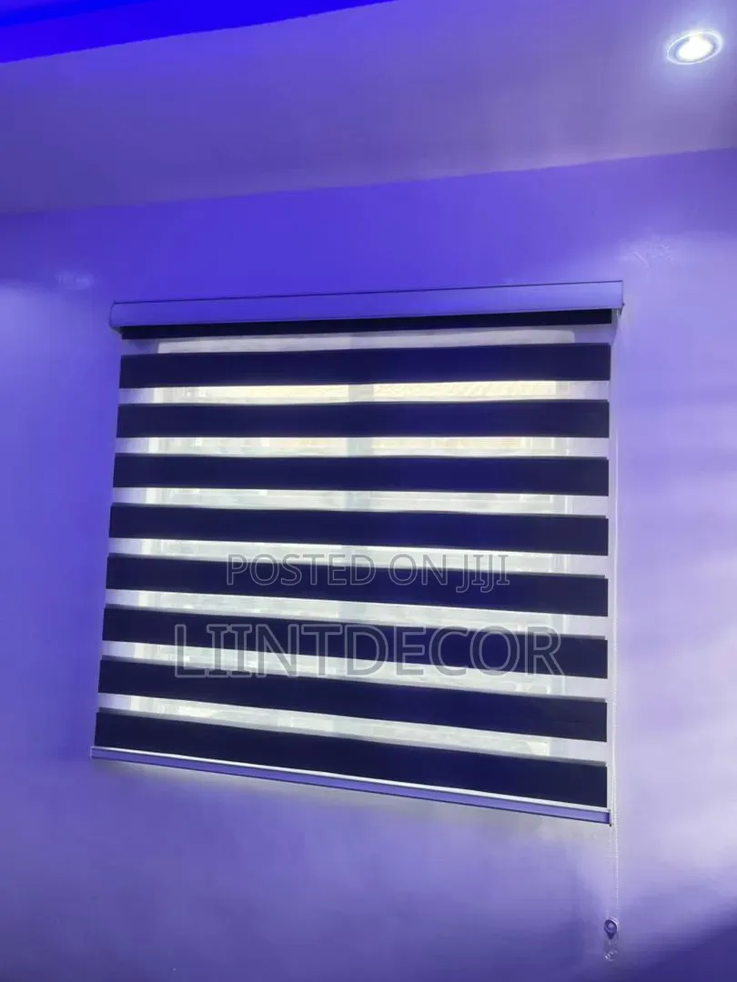 Cool Deep Grey Day and Night Window Blinds