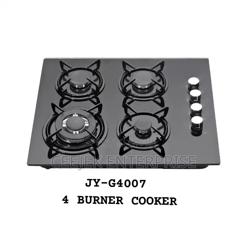 Glass 4 Burner Gas Cooker