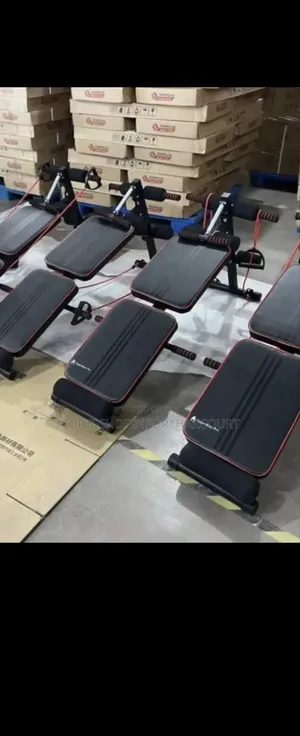 Sit Up Bench With Resistance Bands and Pull Spring