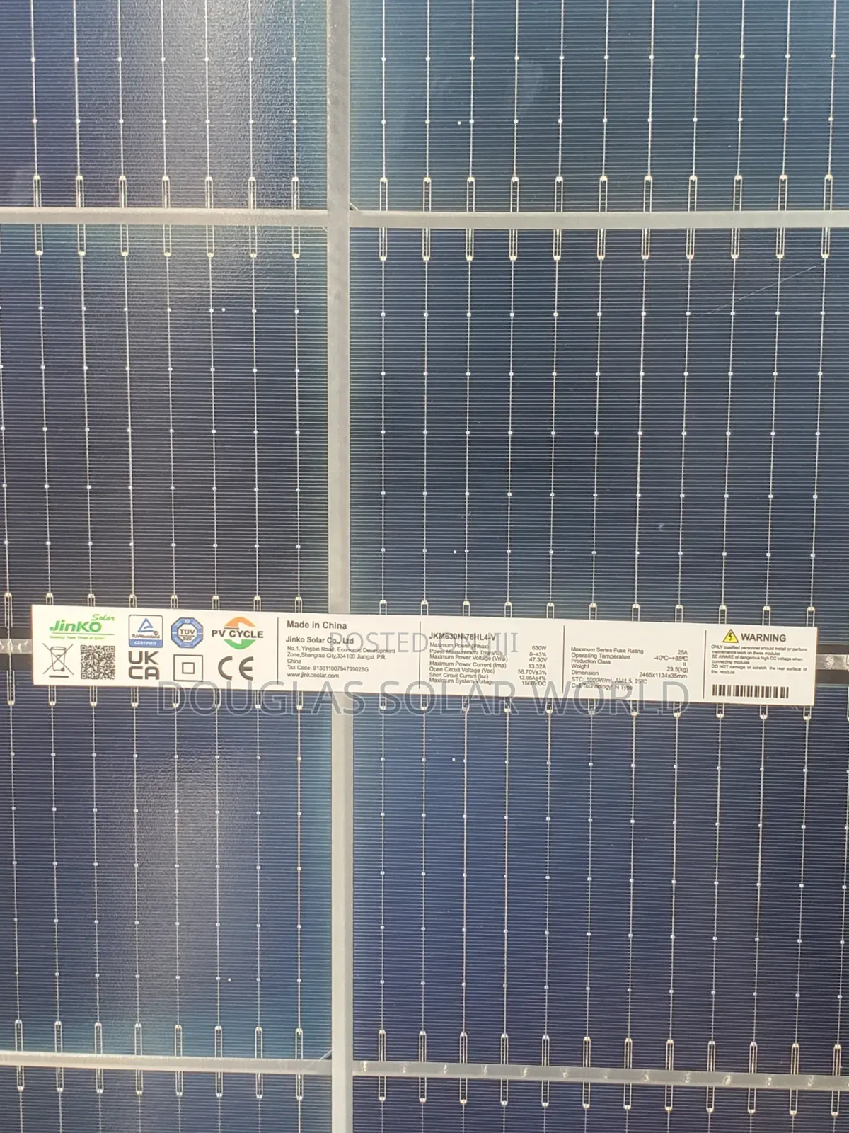 Jinko Solar 630w Mono Bifacial Solar Panel