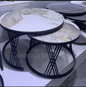 Foreign Made Round Center Table Set Iron Leg