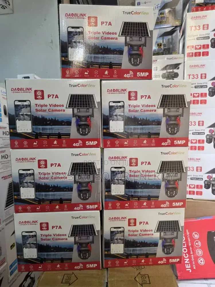 V380pro Solar Camera With Mobile App Control Dual Lens