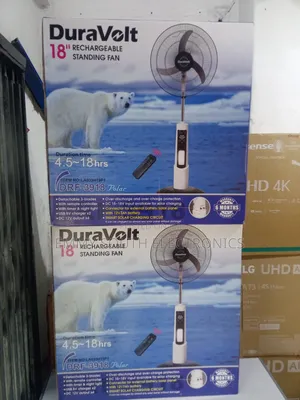 Duravolt 18" Atomic Rechargeable Fan With Remote Last for 15 Hours
