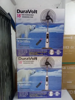 Duravolt 18" Atomic Rechargeable Fan With Remote Last for 15 Hours