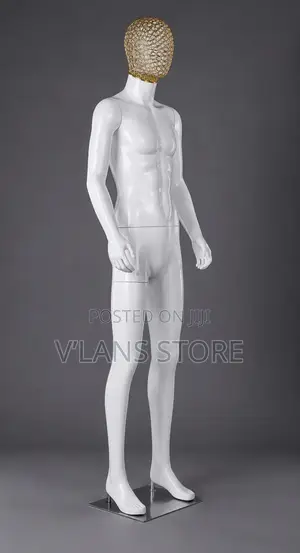 Luxury White Male Mannequin With Mesh Head