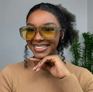 Luxury Transparent Frame Sunglasses – Brown Lens Vintage Sunglasses