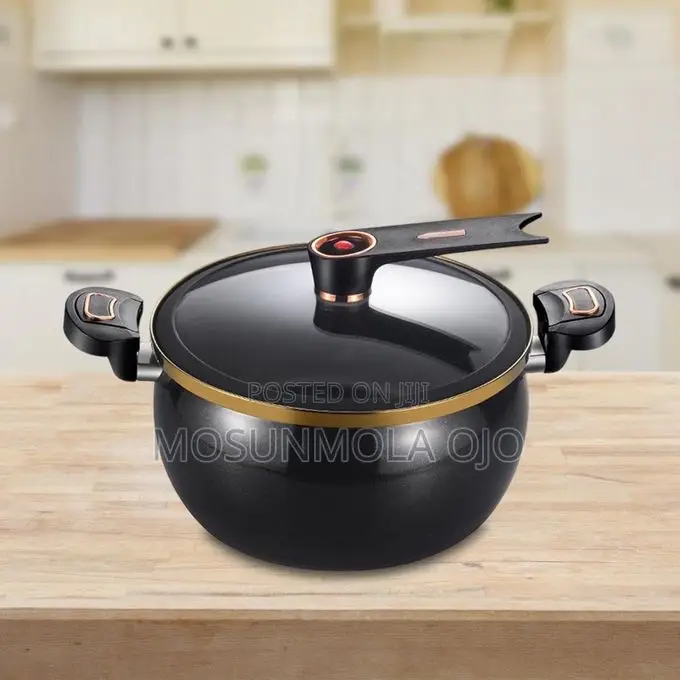 8l Ceramic Non-stick Pressure Pot With Safety Lock Handle