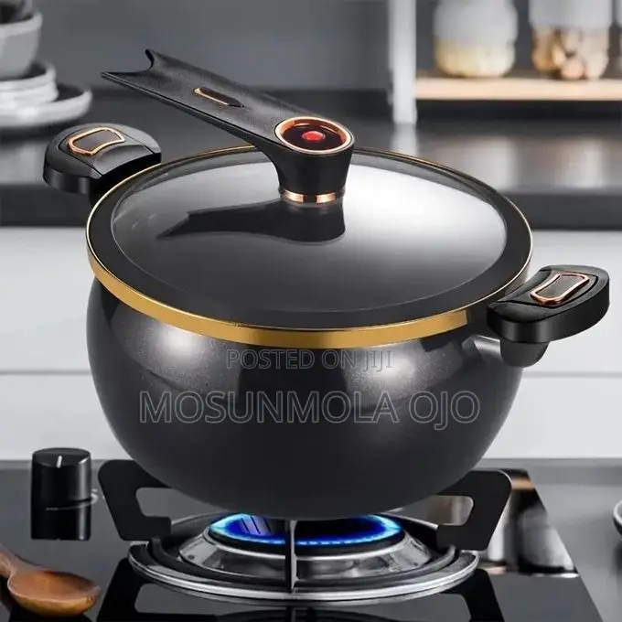 8l Ceramic Non-stick Pressure Pot With Safety Lock Handle